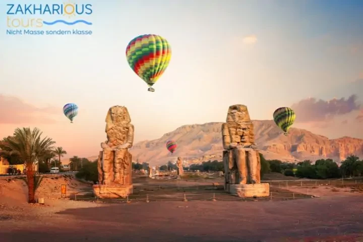 Hot air balloon tour at sunrise from Luxor