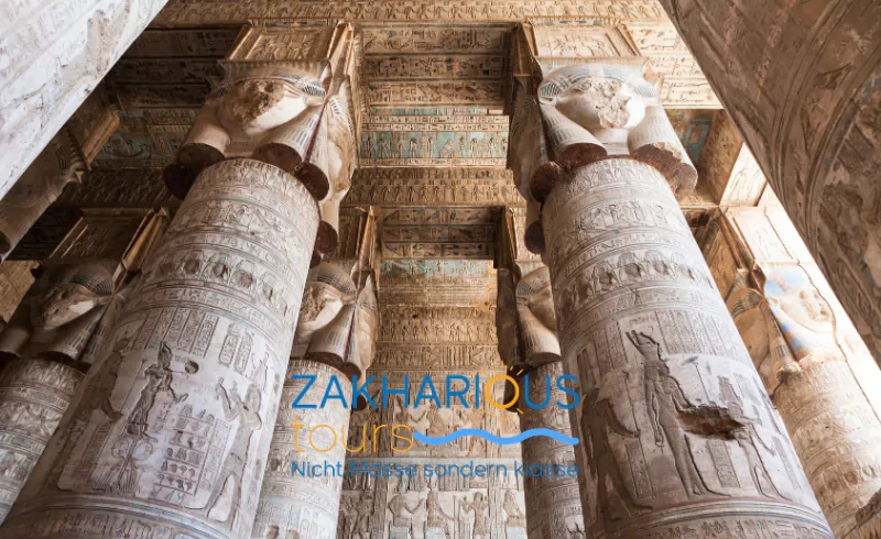 dendera tempel, Privater 3 Tages Ausflug nach Abydos - Dendera & Luxor ab Hurghada mit Übernachtung Deutschsprachigen Reiseführer