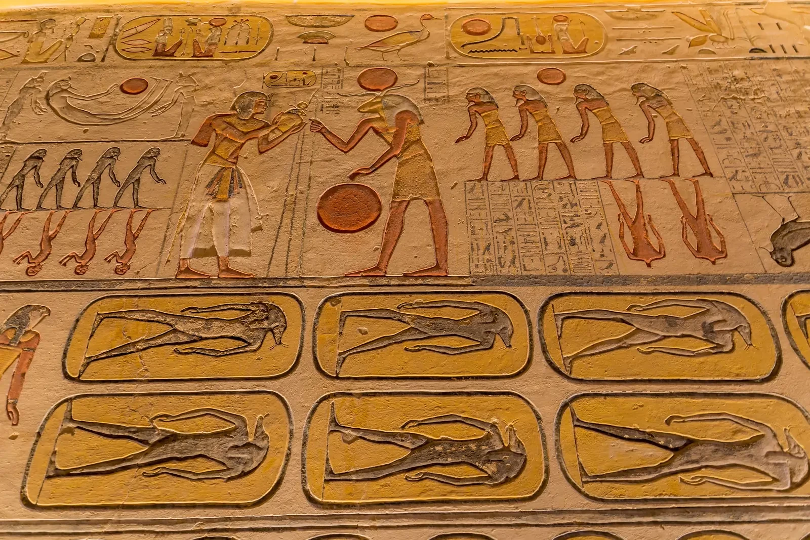 das tal der könige, wandmalerei ramses 4, , luxor ägypten, hurghada sehenswürdigkeiten, hurghada ausflüge, Tagesausflug von hurghada nach Luxor zum Tal der Könige mit Mini-Bus