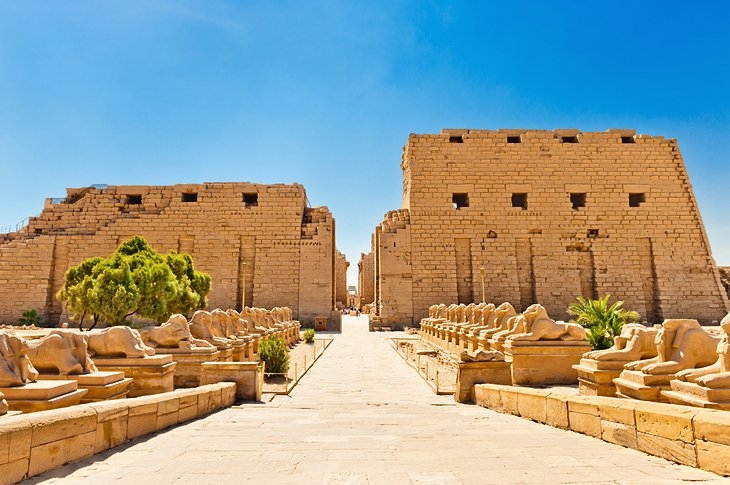 Karnak Tempel, Amoun Tempel, die Sphinx Allee